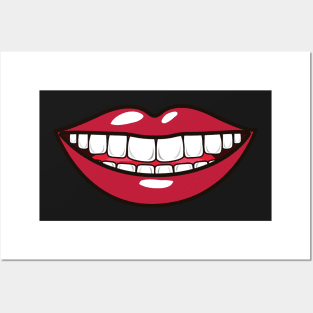 GA Lips - White Posters and Art